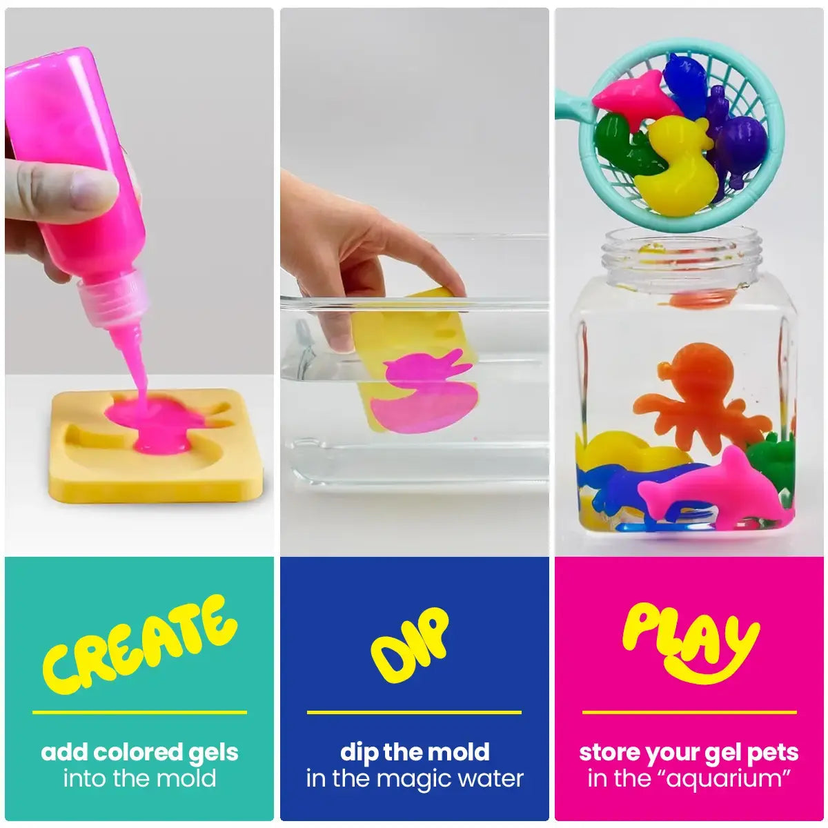 Magische Gel om Waterwezentjes te Maken – 4, 8 of 12 Kleuren (vanaf 2 jaar)