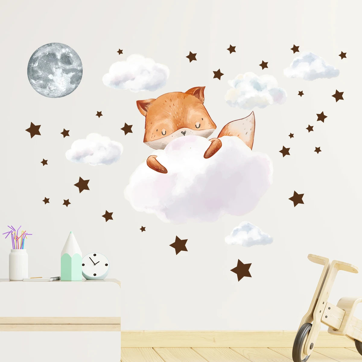 Roze Olifant Muursticker - Cartoon Design voor Baby- en Kinderkamer - Slaapkamer & Woonkamer Decoratie