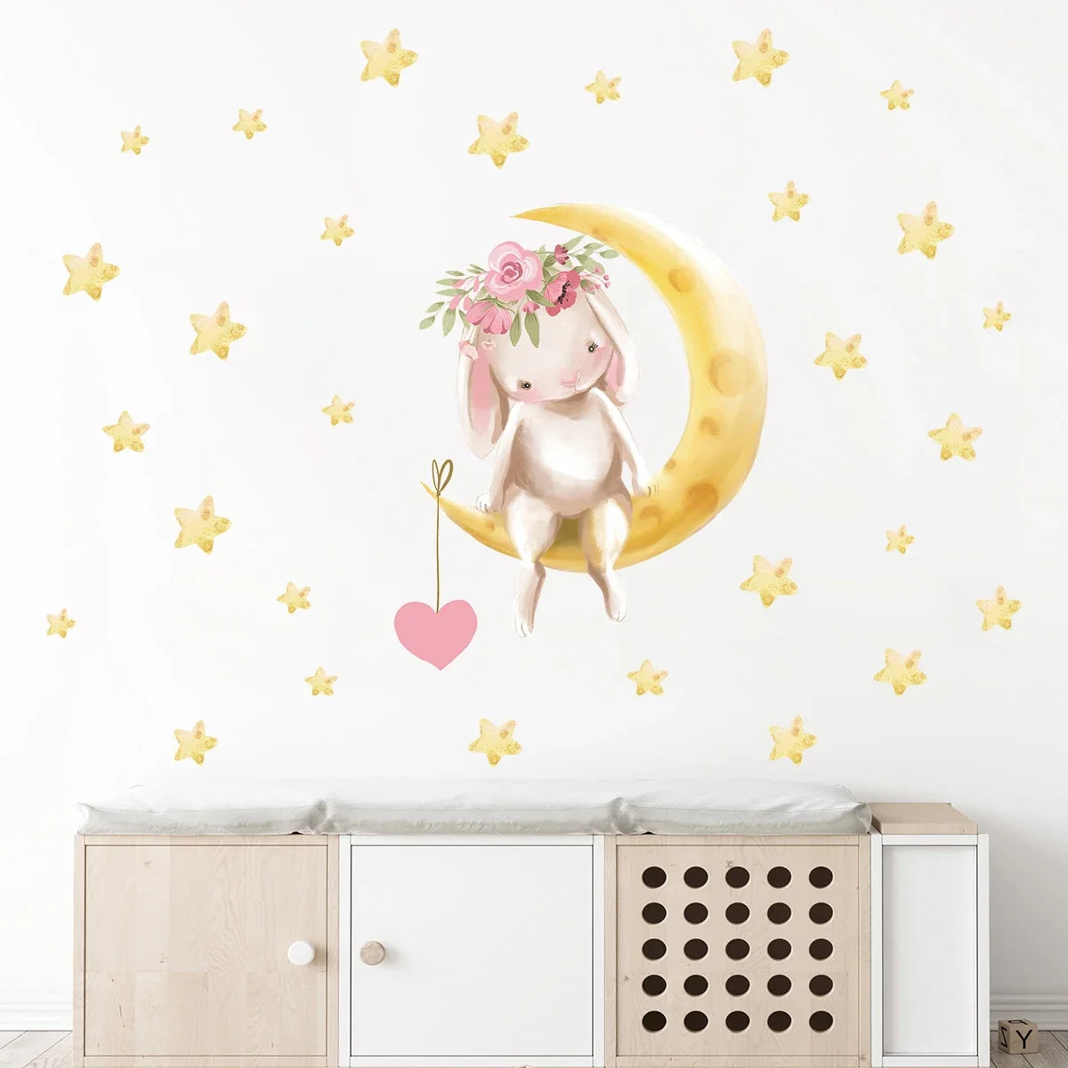 Roze Olifant Muursticker - Cartoon Design voor Baby- en Kinderkamer - Slaapkamer & Woonkamer Decoratie