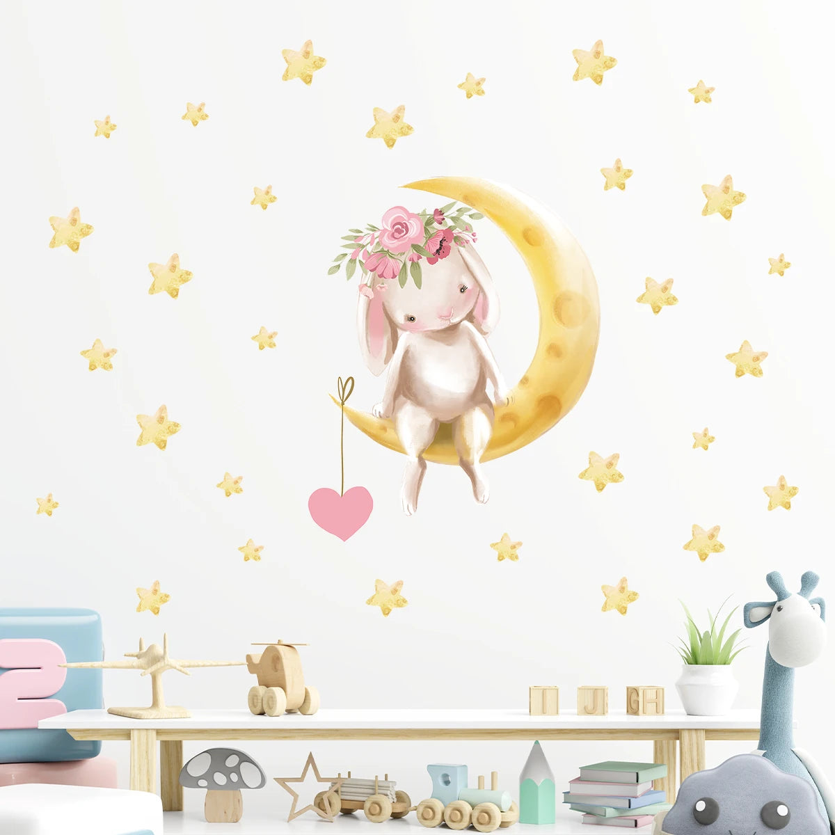 Roze Olifant Muursticker - Cartoon Design voor Baby- en Kinderkamer - Slaapkamer & Woonkamer Decoratie