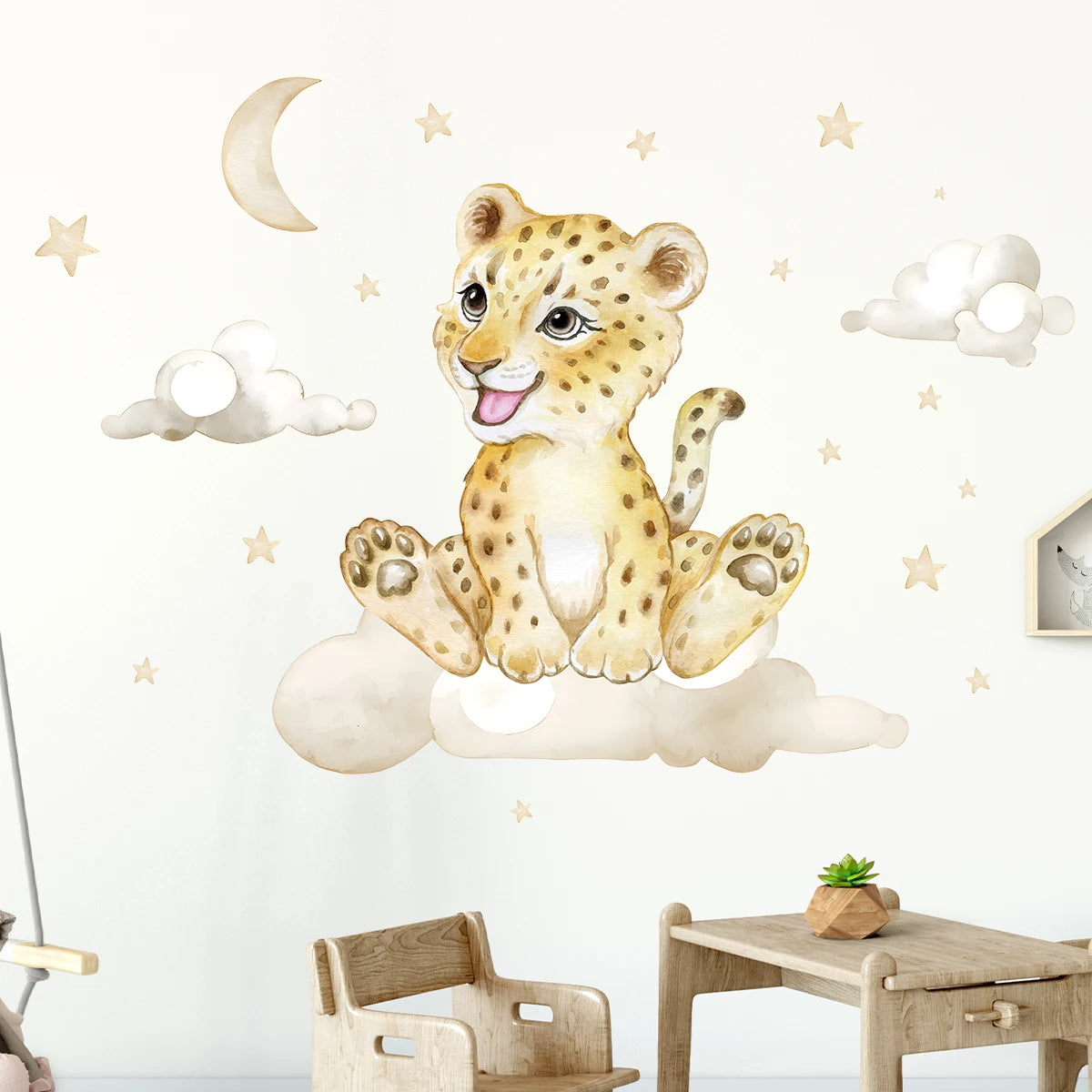 Roze Olifant Muursticker - Cartoon Design voor Baby- en Kinderkamer - Slaapkamer & Woonkamer Decoratie