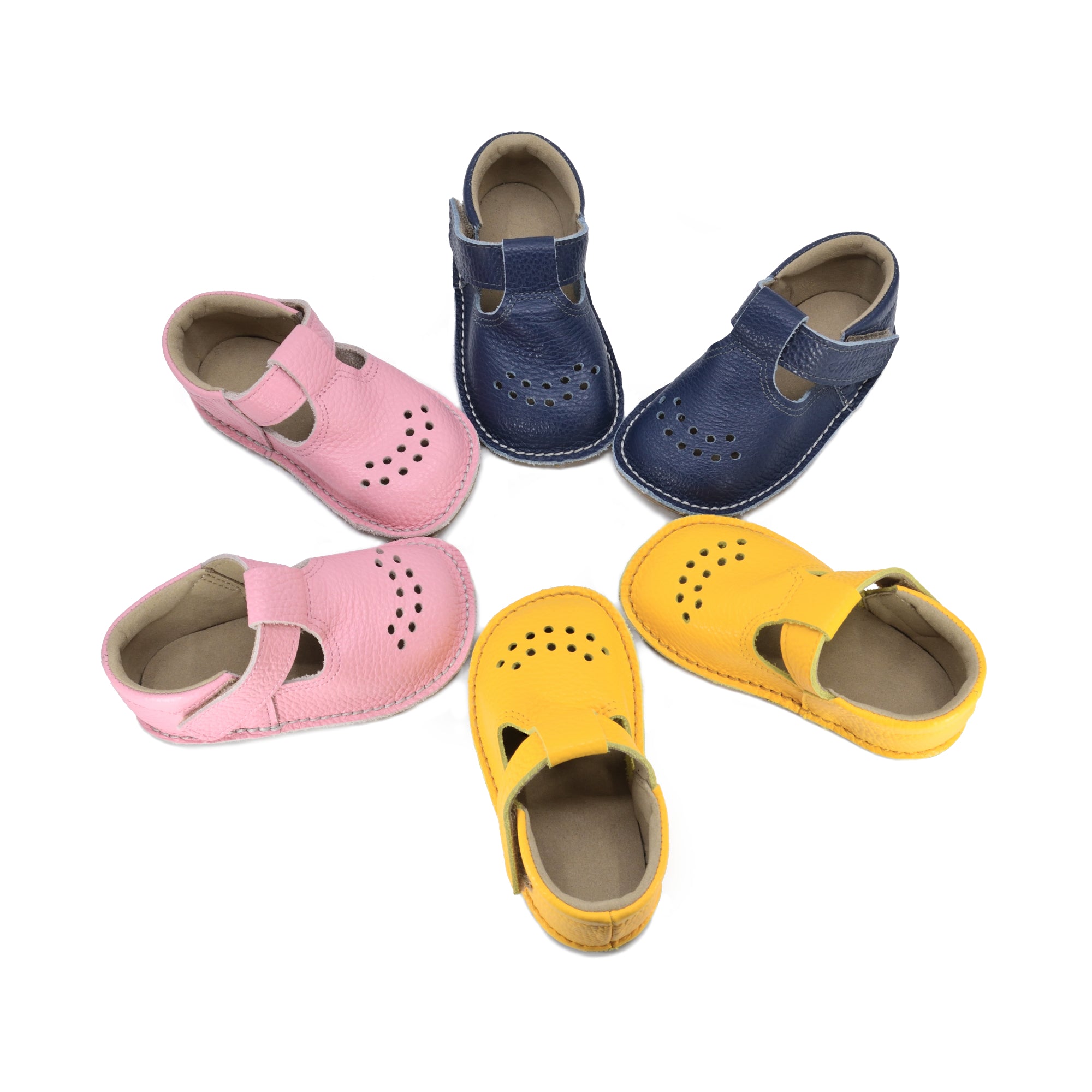 Leather Kids' Shoes Lusti - Yellow