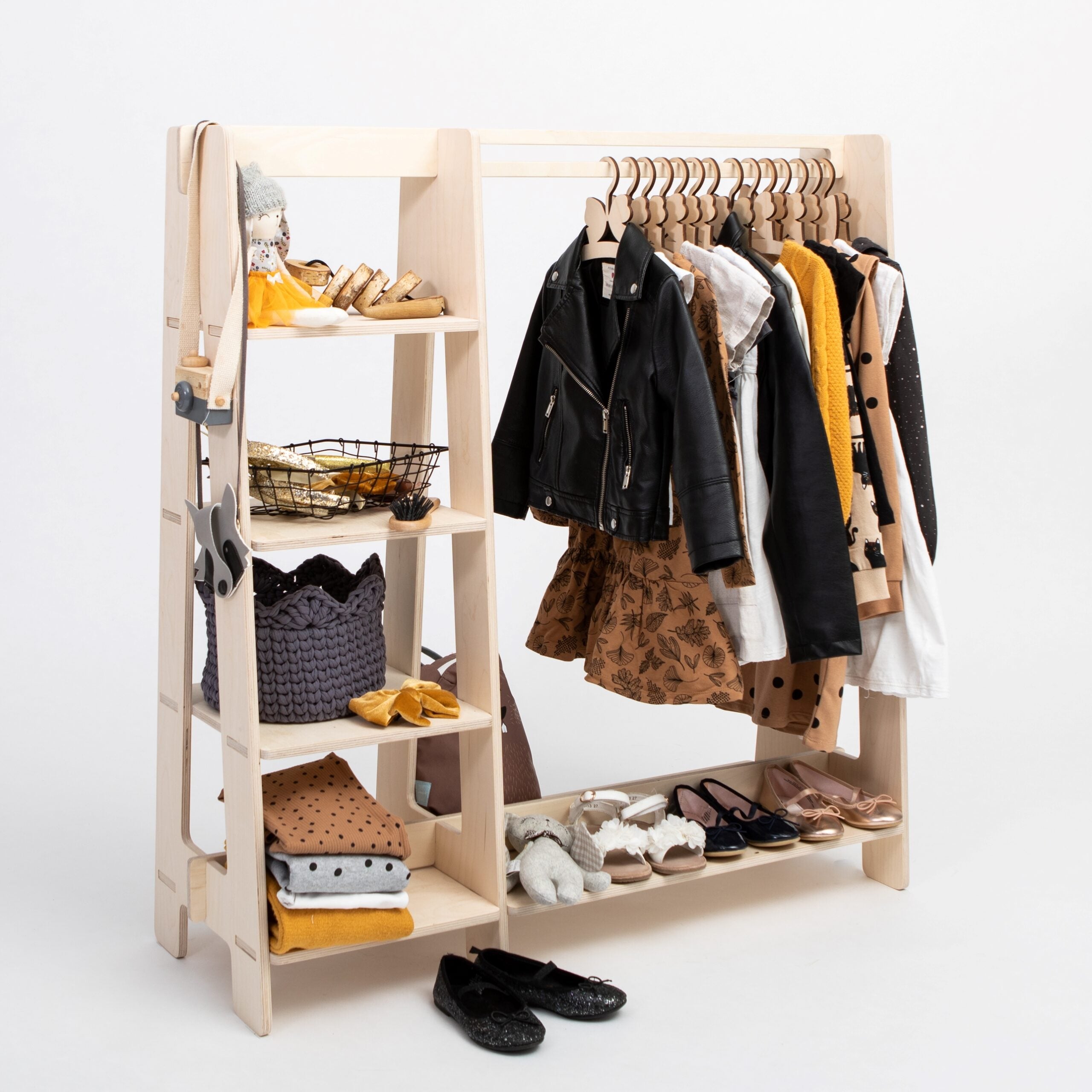 Clothing Rack with Shelves for Toddlers